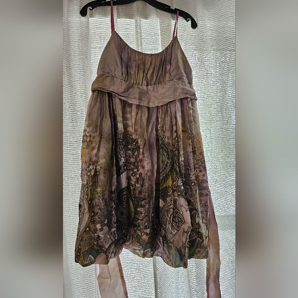 100% Silk Paisly Dress - Medium